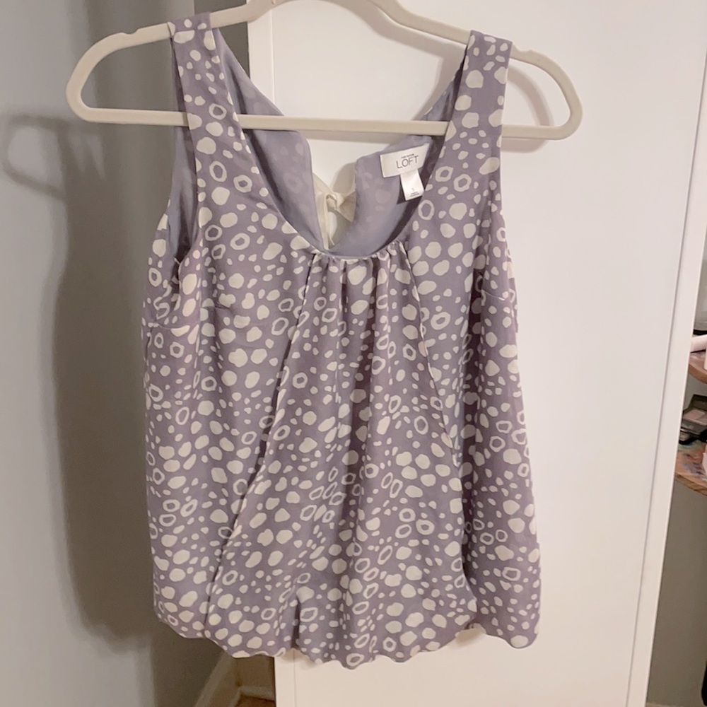 Purple and white bubble tank top